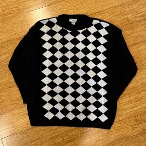Vintage Sostanza black white checkered sweater